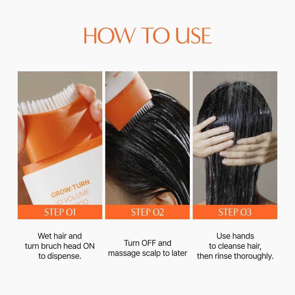 lilyeve GrowTurn 3D Volume Shampoo with Built-in Brush