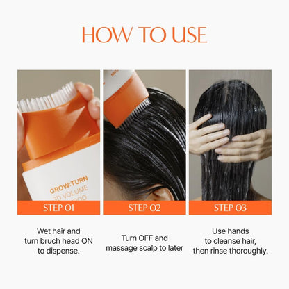 lilyeve GrowTurn 3D Volume Shampoo with Built-in Brush
